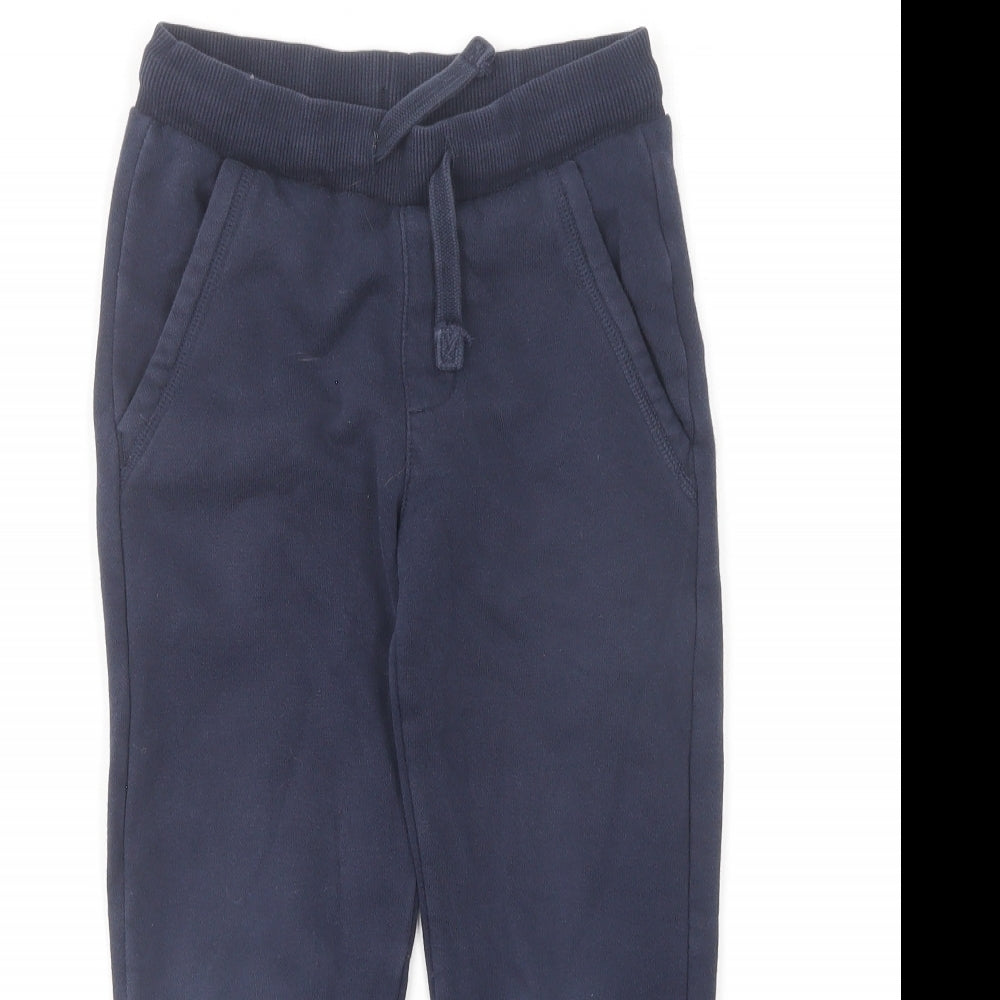Marks and Spencer Boys Blue Cotton Jogger Trousers Size 5-6 Years Regular