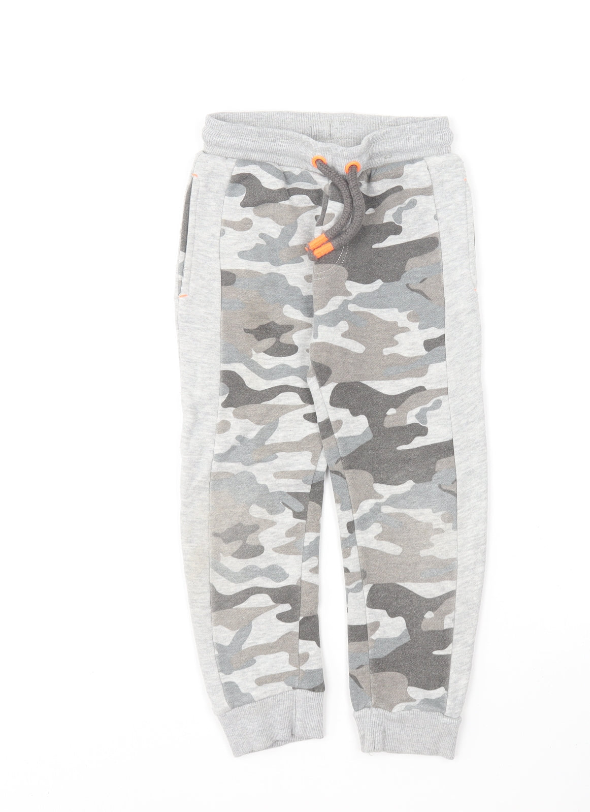 F&F Boys Grey Camouflage Cotton Jogger Trousers Size 4-5 Years Regular
