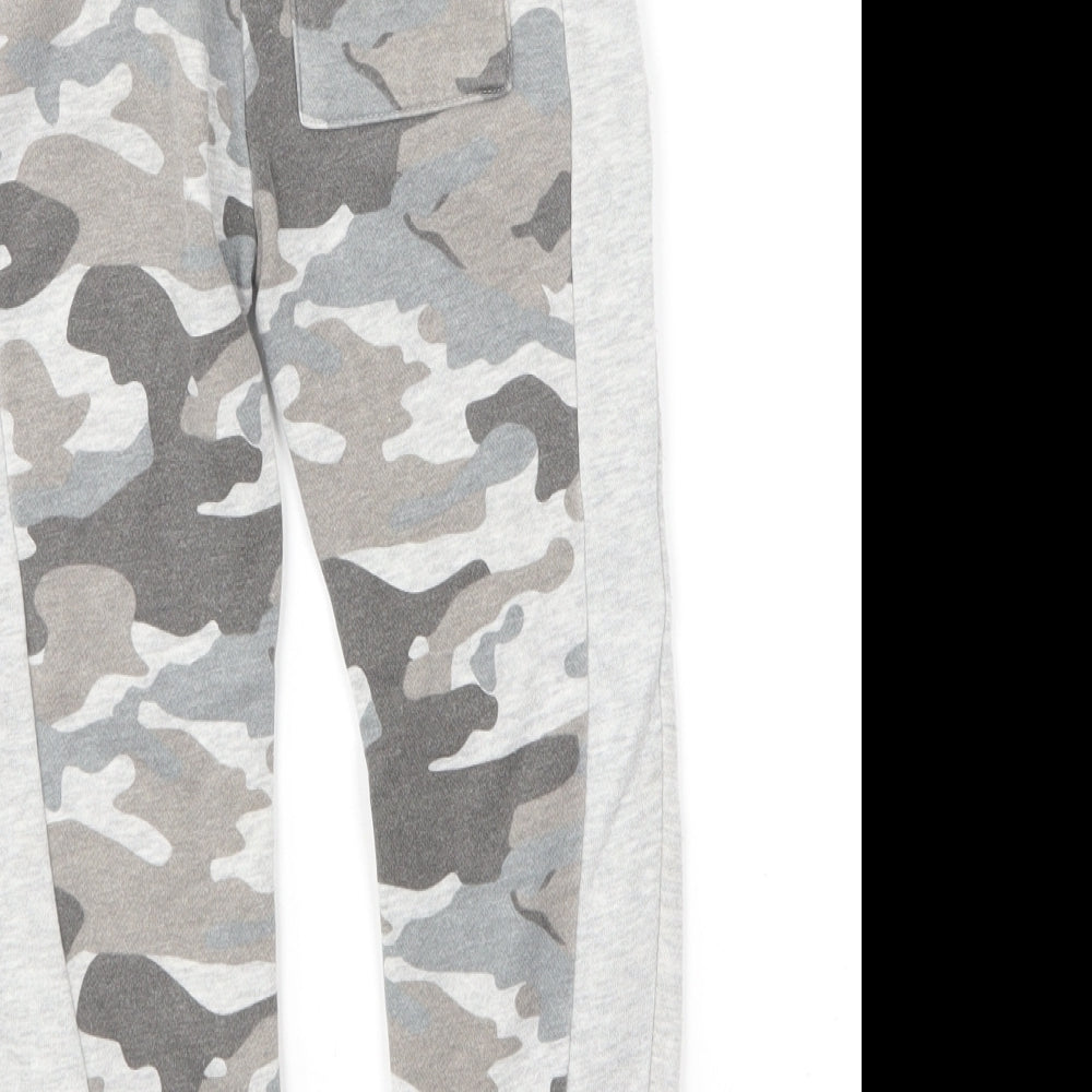 F&F Boys Grey Camouflage Cotton Jogger Trousers Size 4-5 Years Regular