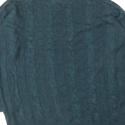 SheIn Womens Green Round Neck Acrylic Pullover Jumper Size M