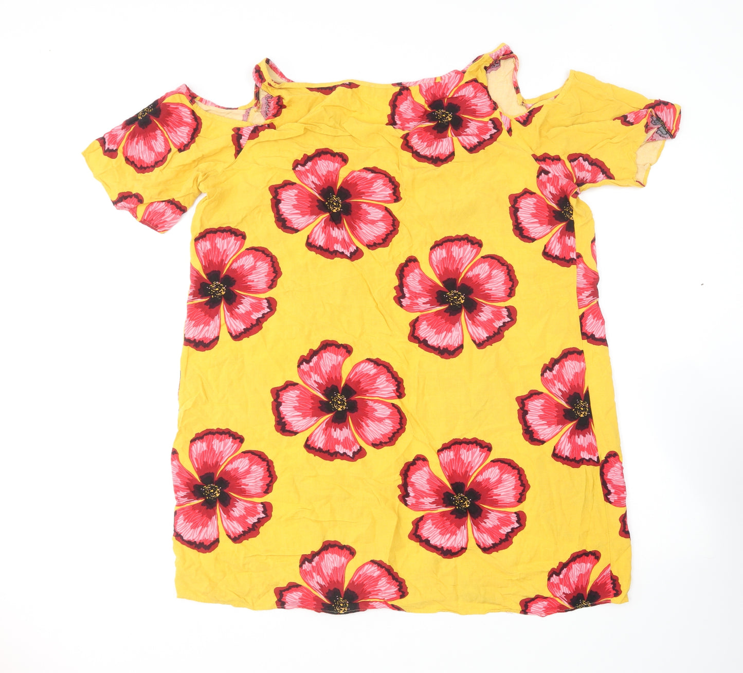 Papaya Womens Multicoloured Floral Viscose Basic T-Shirt Size 18 V-Neck