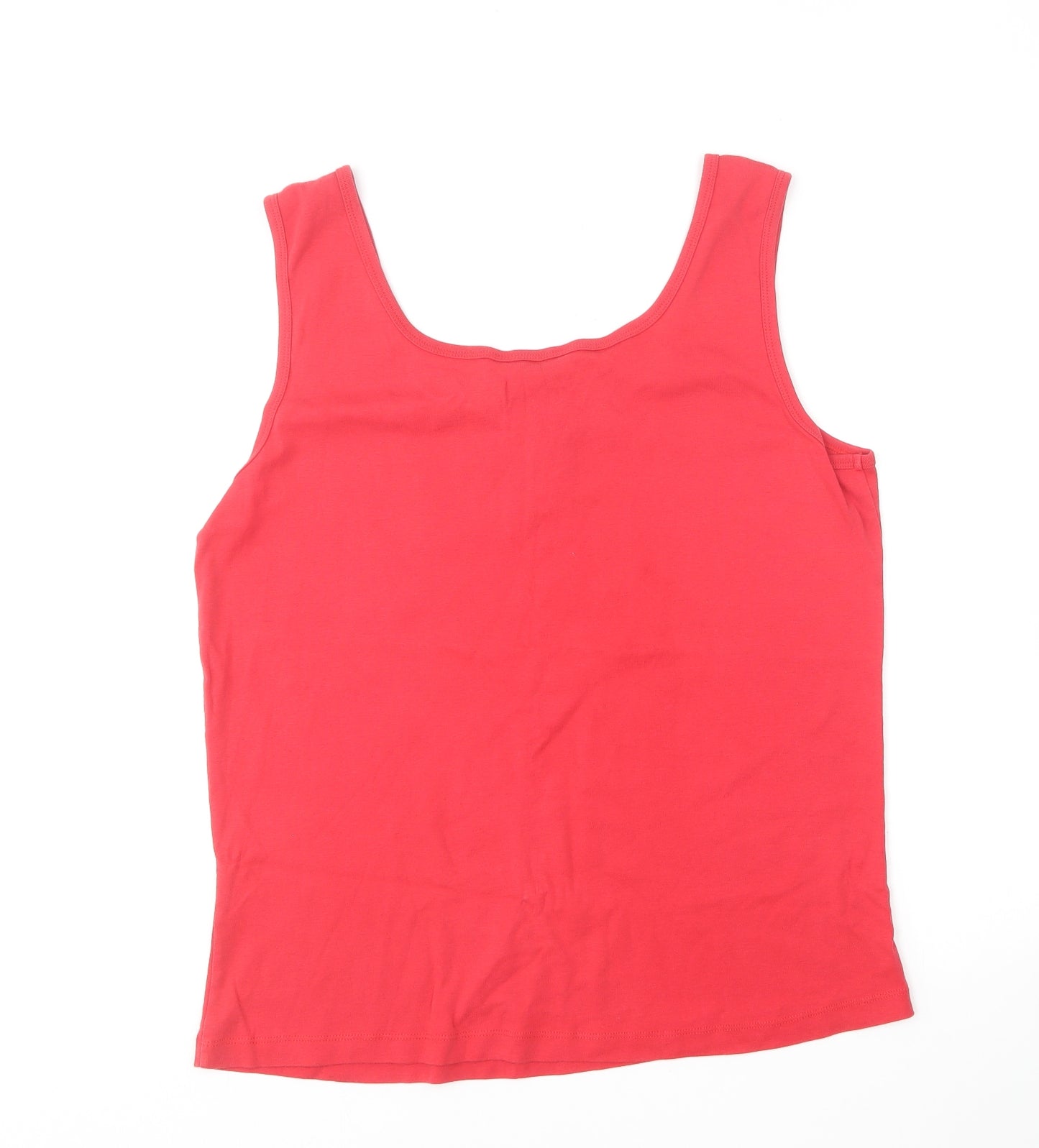 BHS Womens Red Cotton Basic Tank Size 22 V-Neck