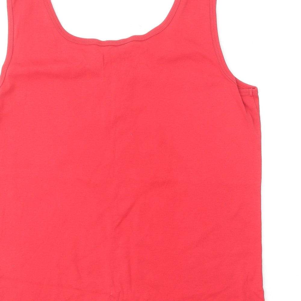 BHS Womens Red Cotton Basic Tank Size 22 V-Neck