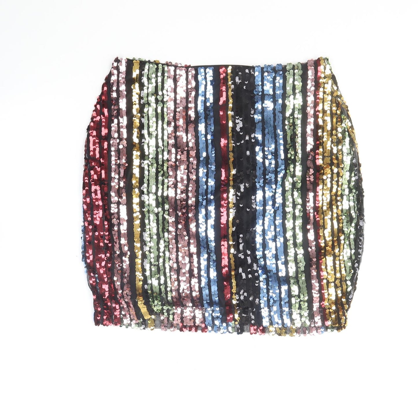 Envy Womens Multicoloured Striped Polyester Mini Skirt Size 10