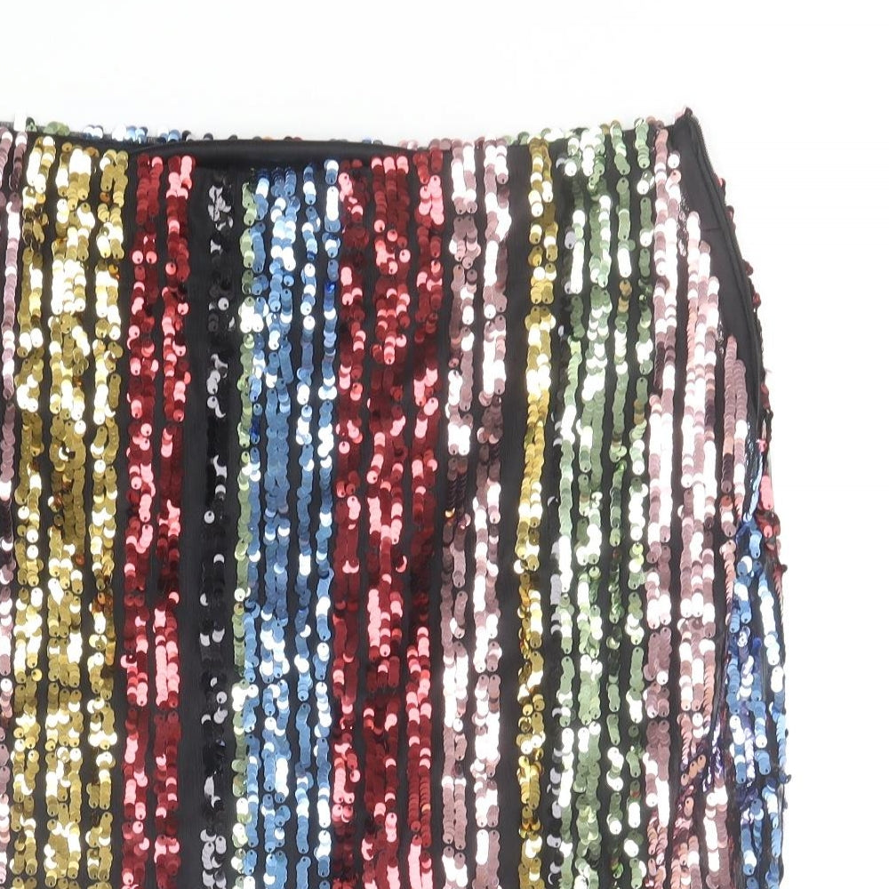Envy Womens Multicoloured Striped Polyester Mini Skirt Size 10