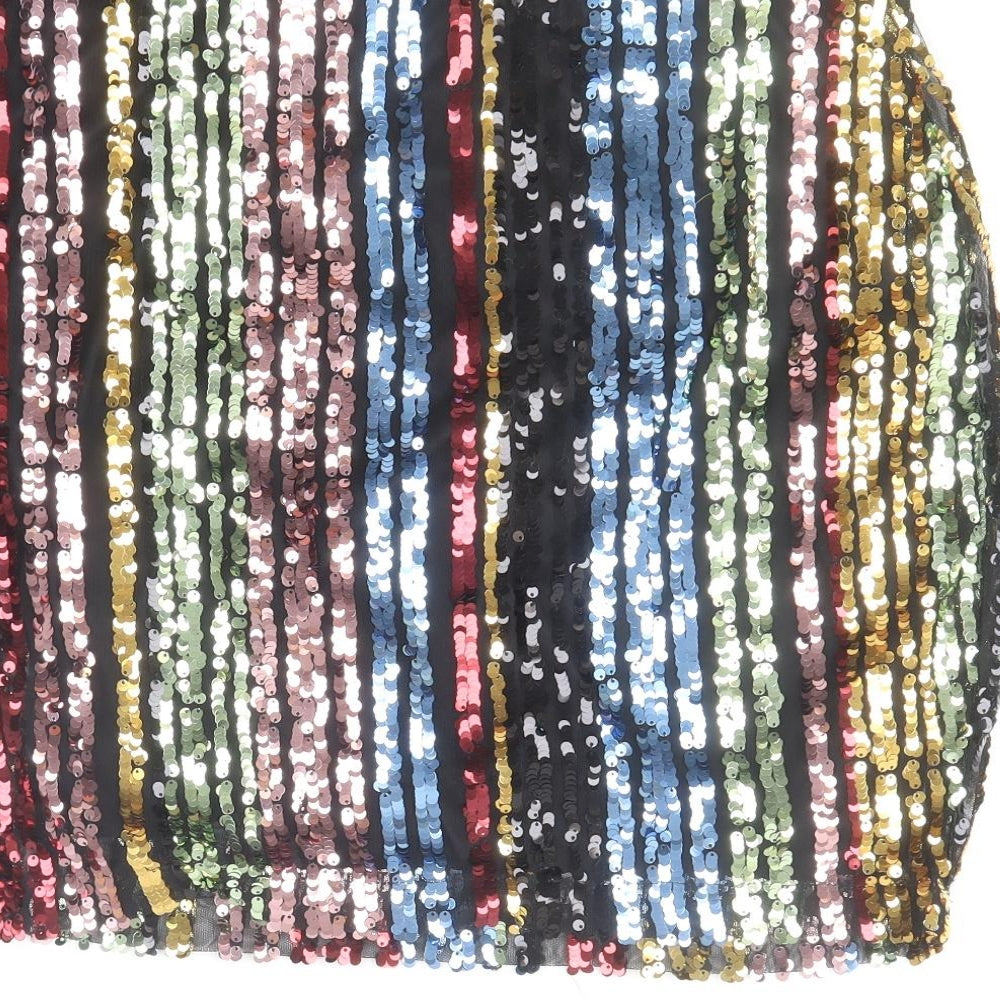 Envy Womens Multicoloured Striped Polyester Mini Skirt Size 10