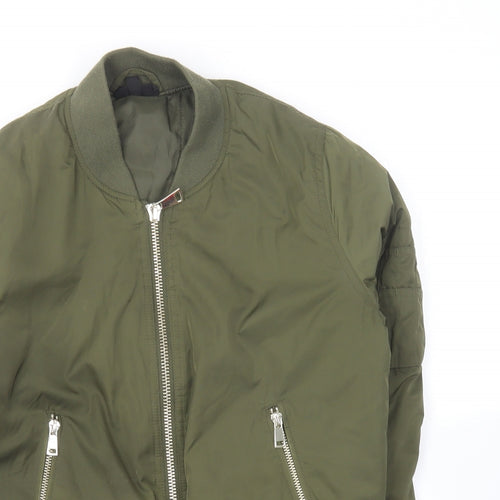 Topshop Womens Green Bomber Jacket Jacket Size 10
