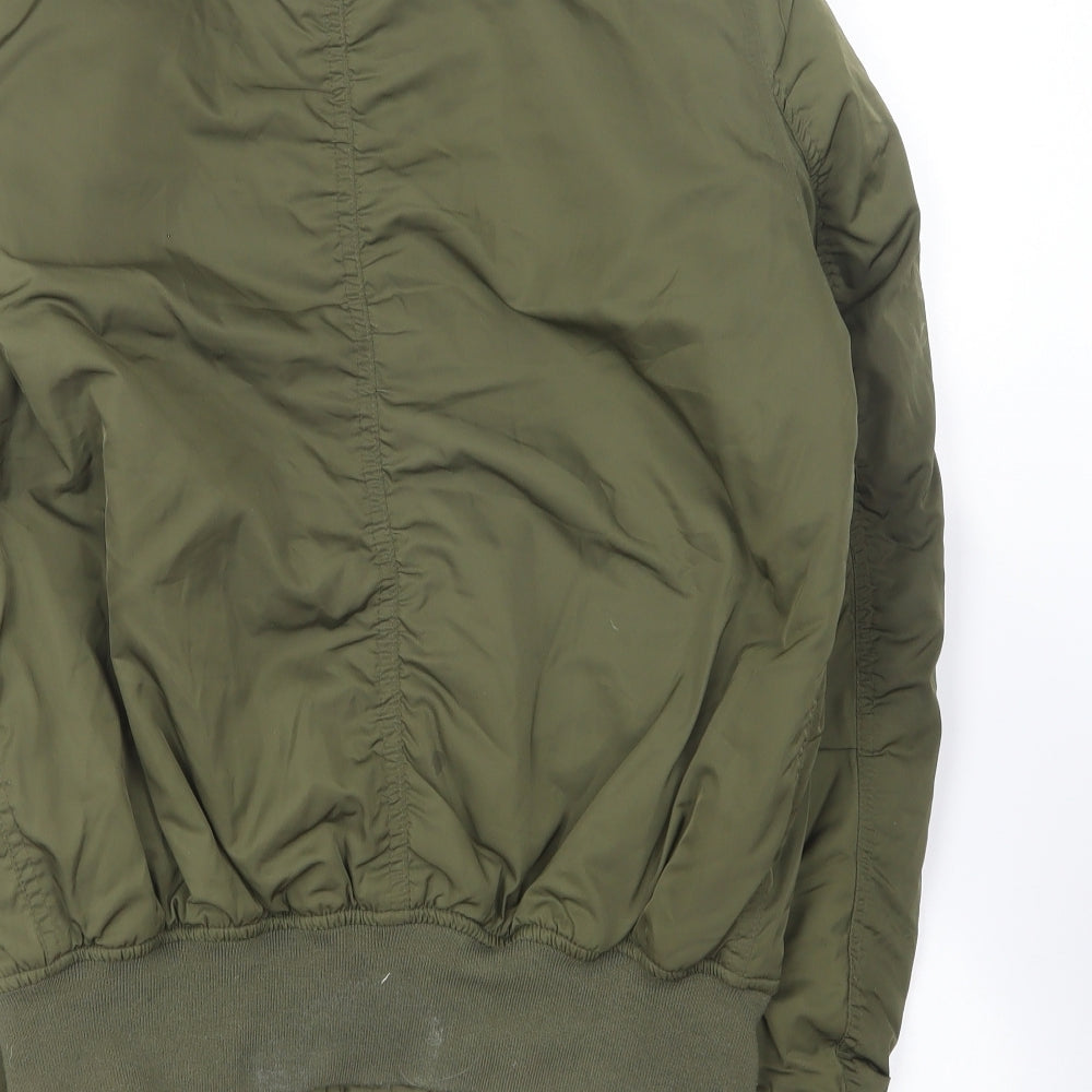 Topshop Womens Green Bomber Jacket Jacket Size 10