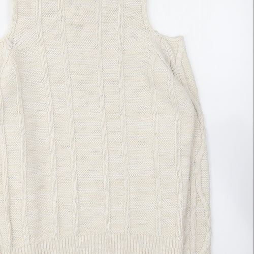 River Island Womens Ivory Crew Neck Acrylic Pullover Jumper Size 8