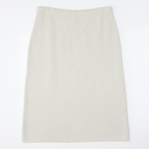 Classics Womens Beige Acrylic A-Line Skirt Size 12