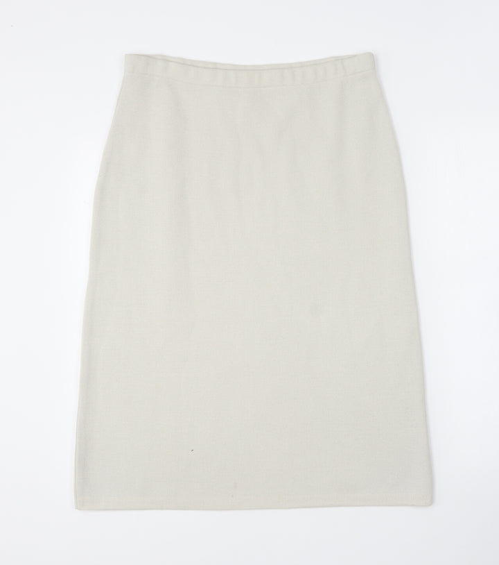 Classics Womens Beige Acrylic A-Line Skirt Size 12
