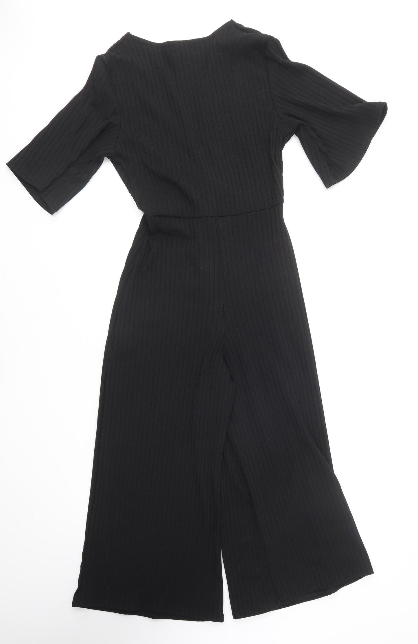 PRETTYLITTLETHING Womens Black Cotton Jumpsuit One-Piece Size 10