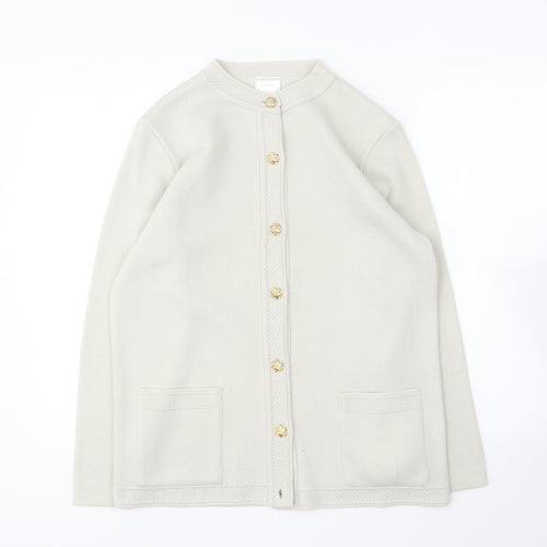 Classics Womens Grey Round Neck Acrylic Cardigan Jumper Size 12