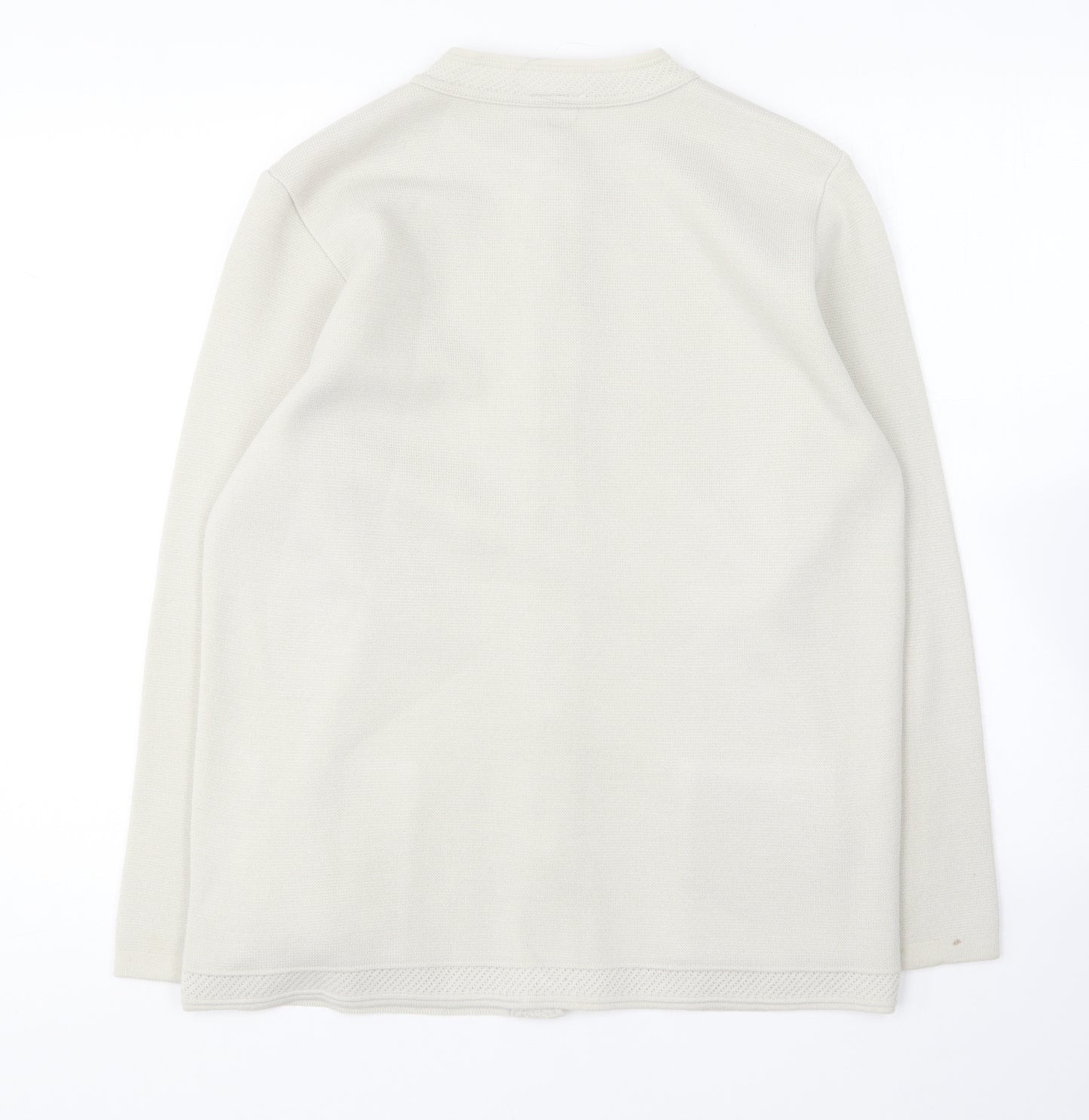 Classics Womens Grey Round Neck Acrylic Cardigan Jumper Size 12