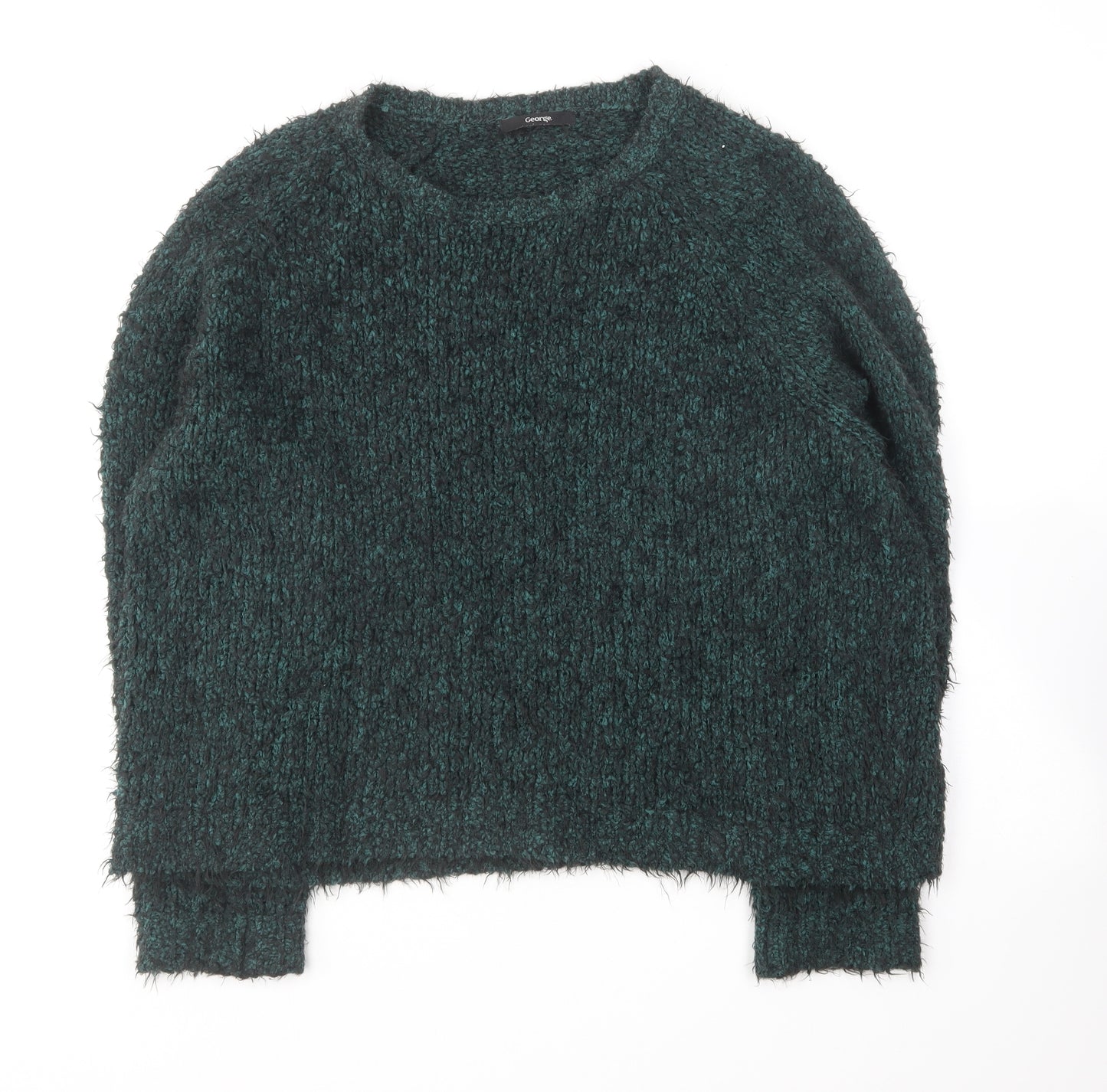 George Womens Green Round Neck Polyester Pullover Jumper Size 18