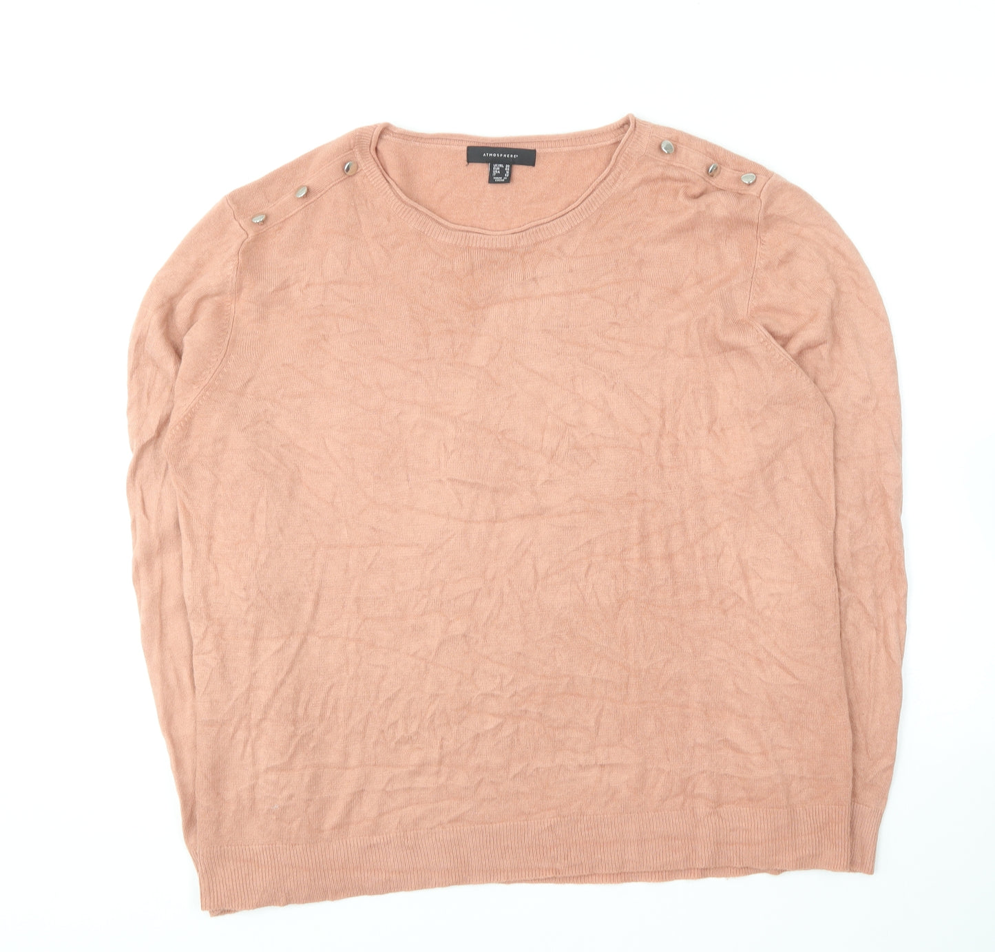 Atmosphere Womens Orange Round Neck Acrylic Pullover Jumper Size 20