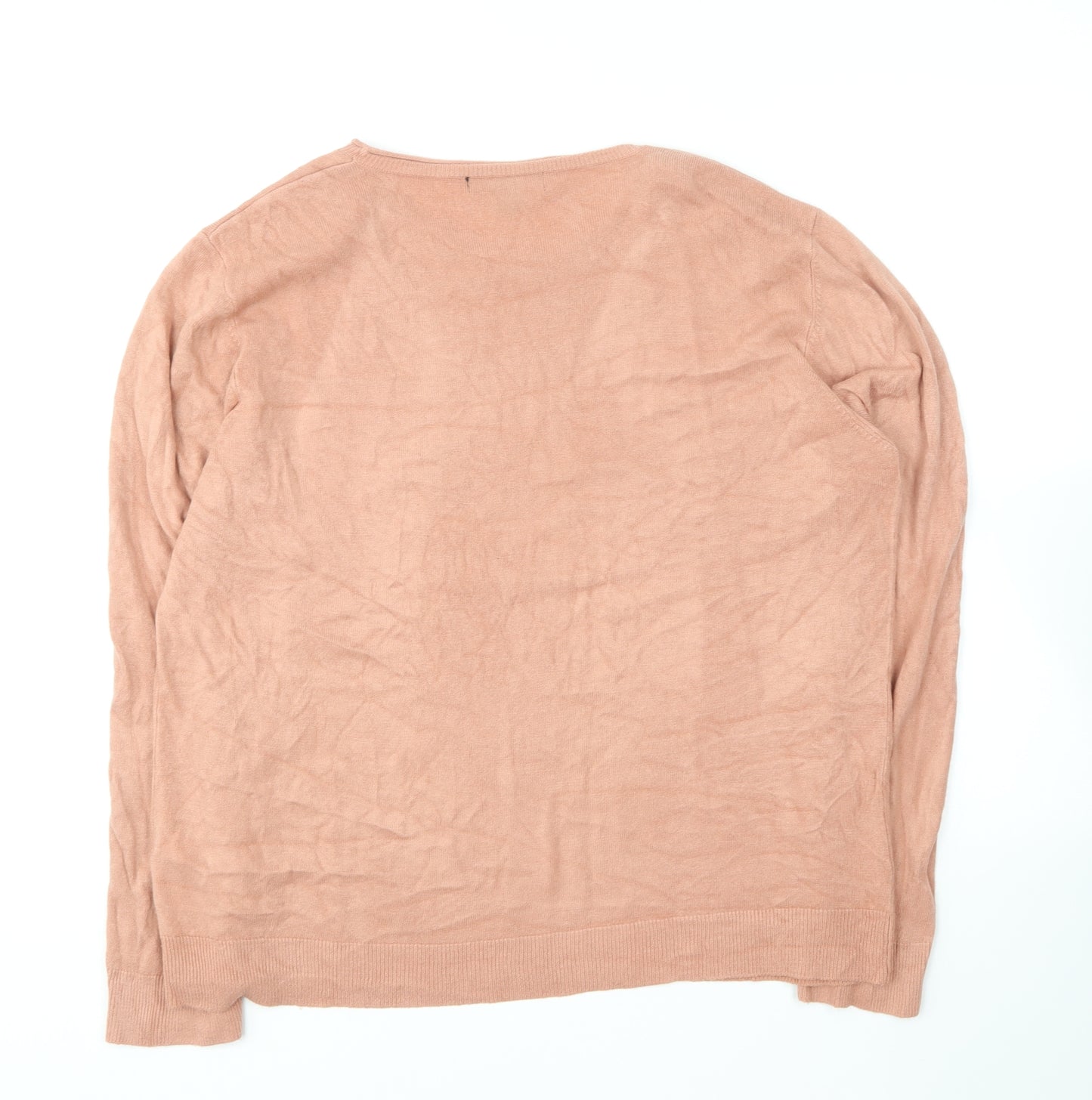 Atmosphere Womens Orange Round Neck Acrylic Pullover Jumper Size 20