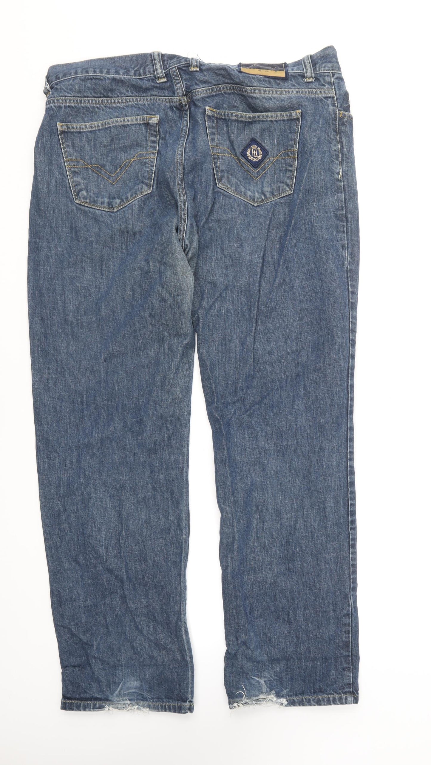 Henri Lloyd Mens Blue Cotton Straight Jeans Size 38 in L29 in Regular