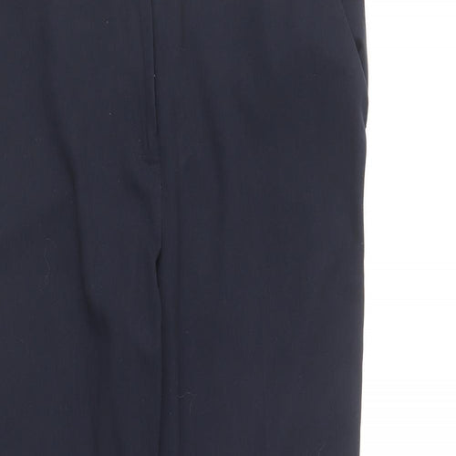 M&Co Womens Blue Cotton Trousers Size 12 L28 in Regular