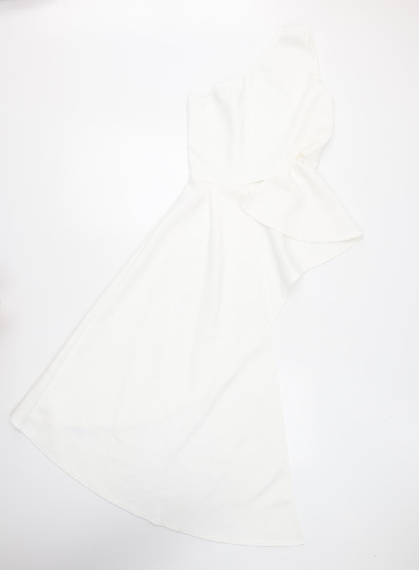 Preworn Womens White Polyester Basic Blouse Size S One Shoulder - Asymmetric