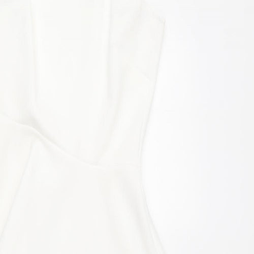 Preworn Womens White Polyester Basic Blouse Size S One Shoulder - Asymmetric