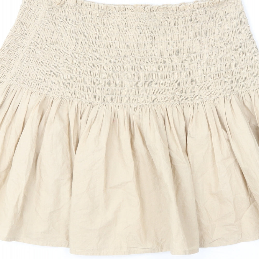 New Look Womens Brown Cotton Mini Skirt Size 12