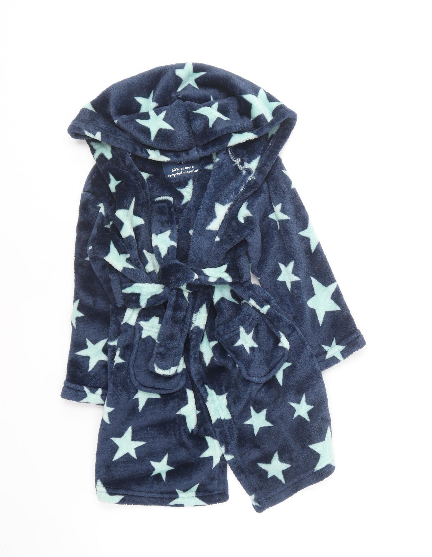 F&F Boys Blue Geometric Polyester Gown Size 3-4 Years - Star print