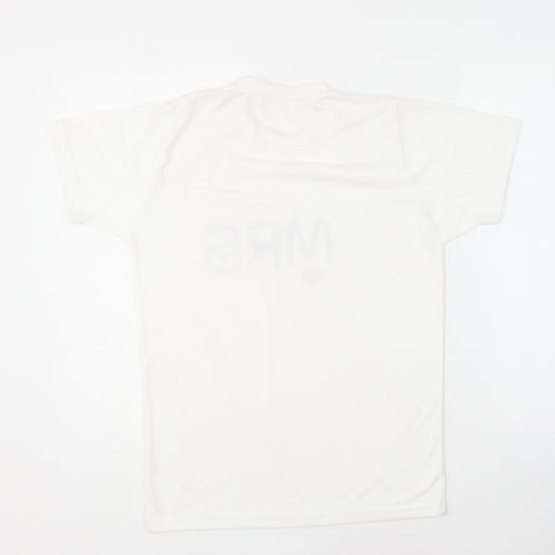 Stars & Stripes Womens White Polyester Basic T-Shirt Size S Round Neck - Minnie Mouse