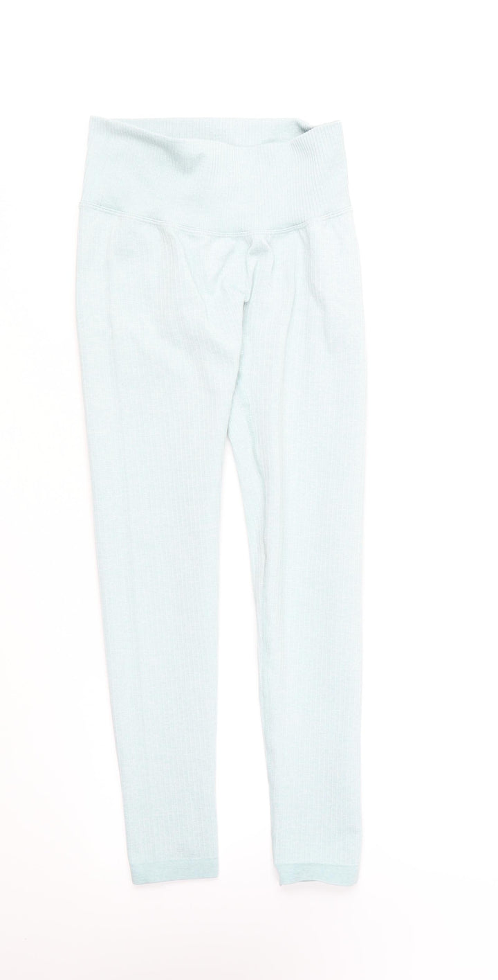 Preworn Womens Blue Nylon Compression Leggings Size S L24 in Regular