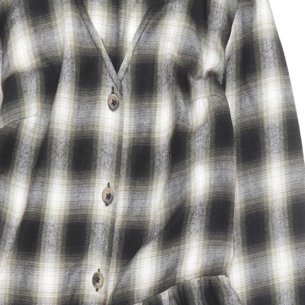 Primark Womens Multicoloured Plaid Polyester Skater Dress Size 8 V-Neck