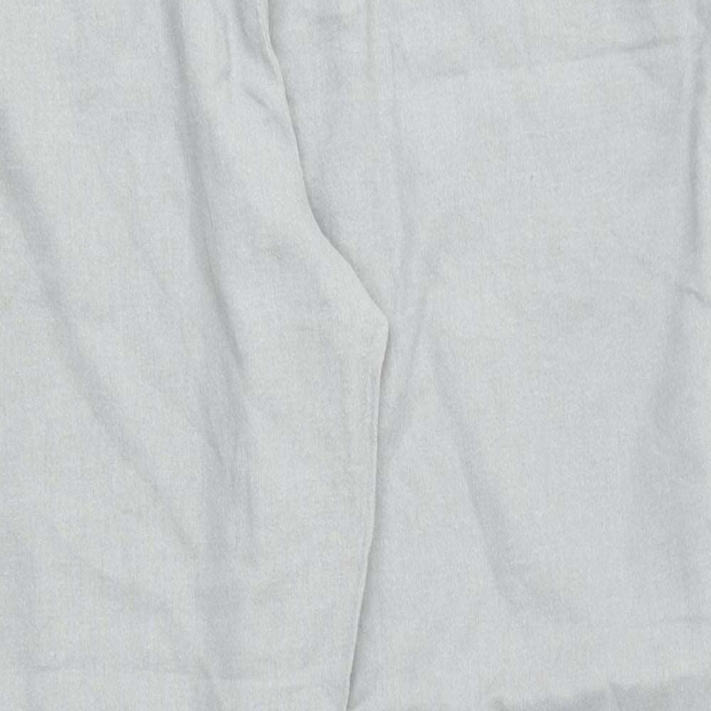 Papaya Womens Grey Linen Cropped Trousers Size 18 L26 in Regular Zip