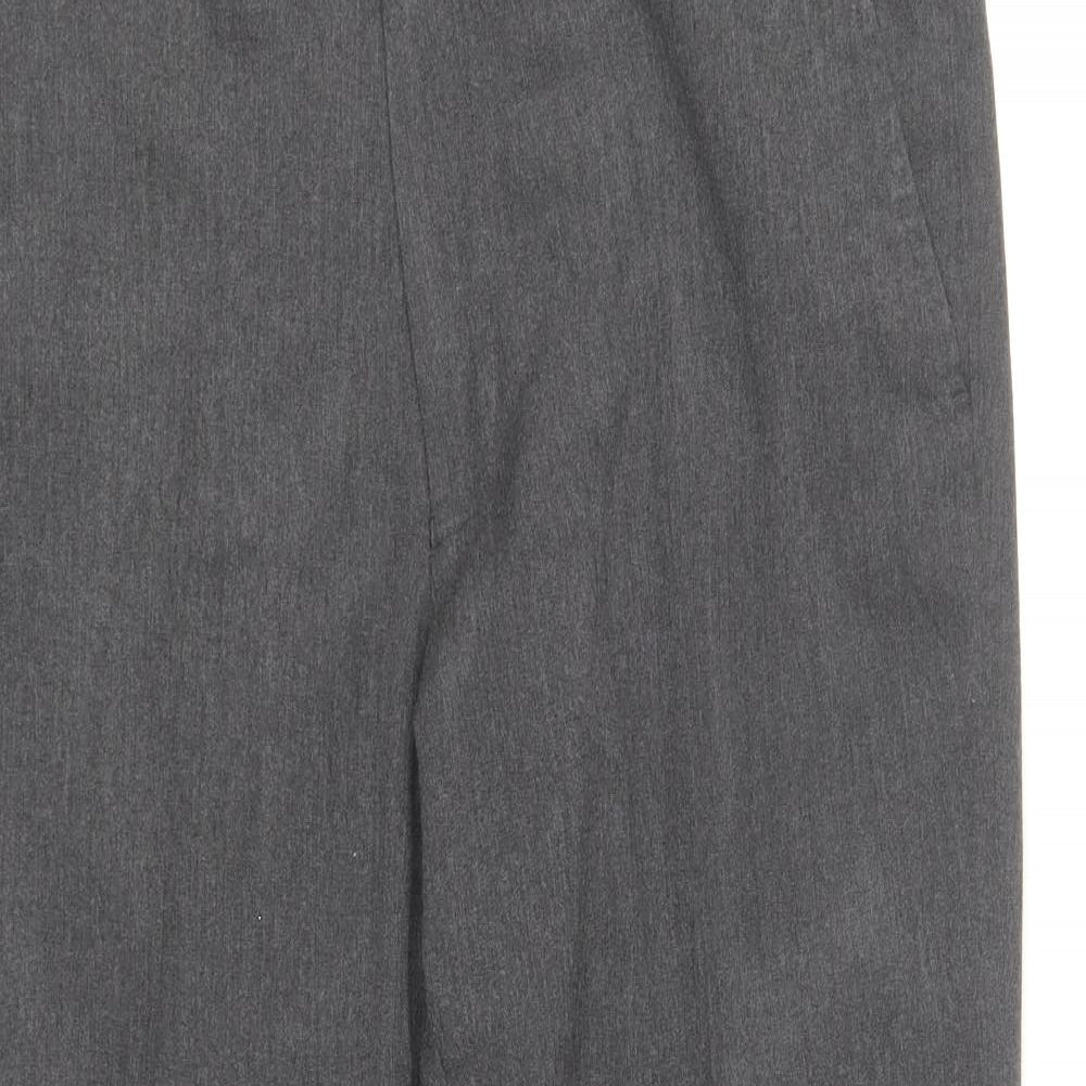 Marks and Spencer Mens Grey Polyester Trousers Size 36 in L29 in Regular Zip