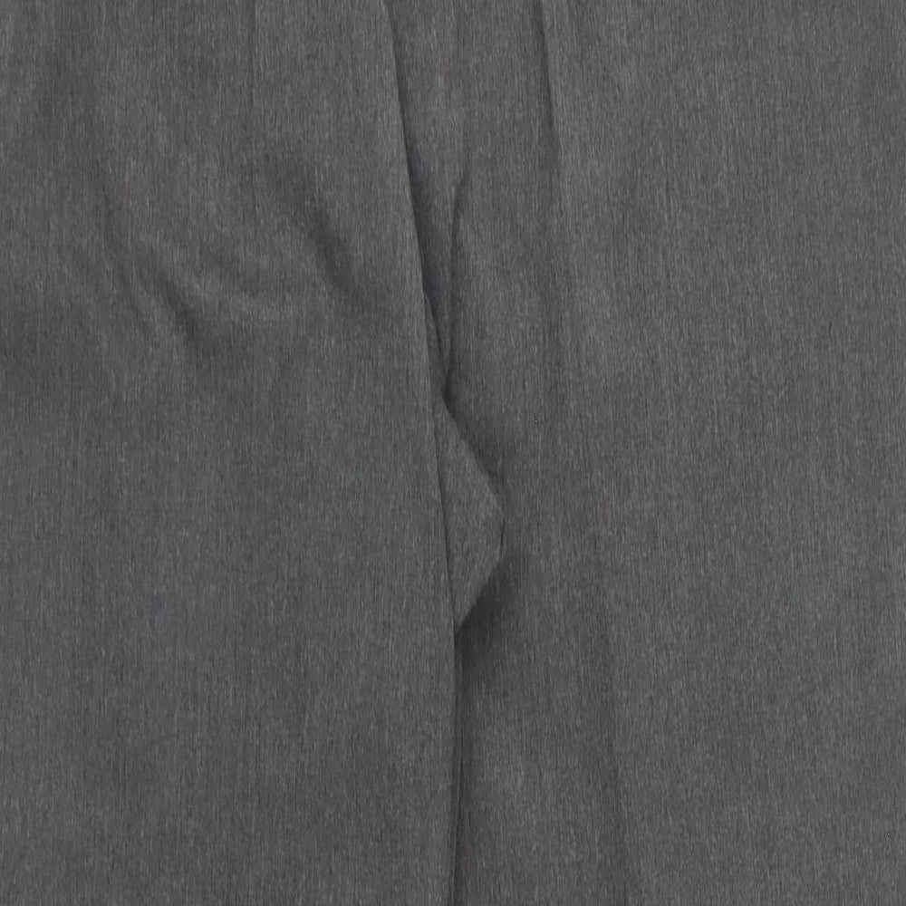 Marks and Spencer Mens Grey Polyester Trousers Size 36 in L29 in Regular Zip