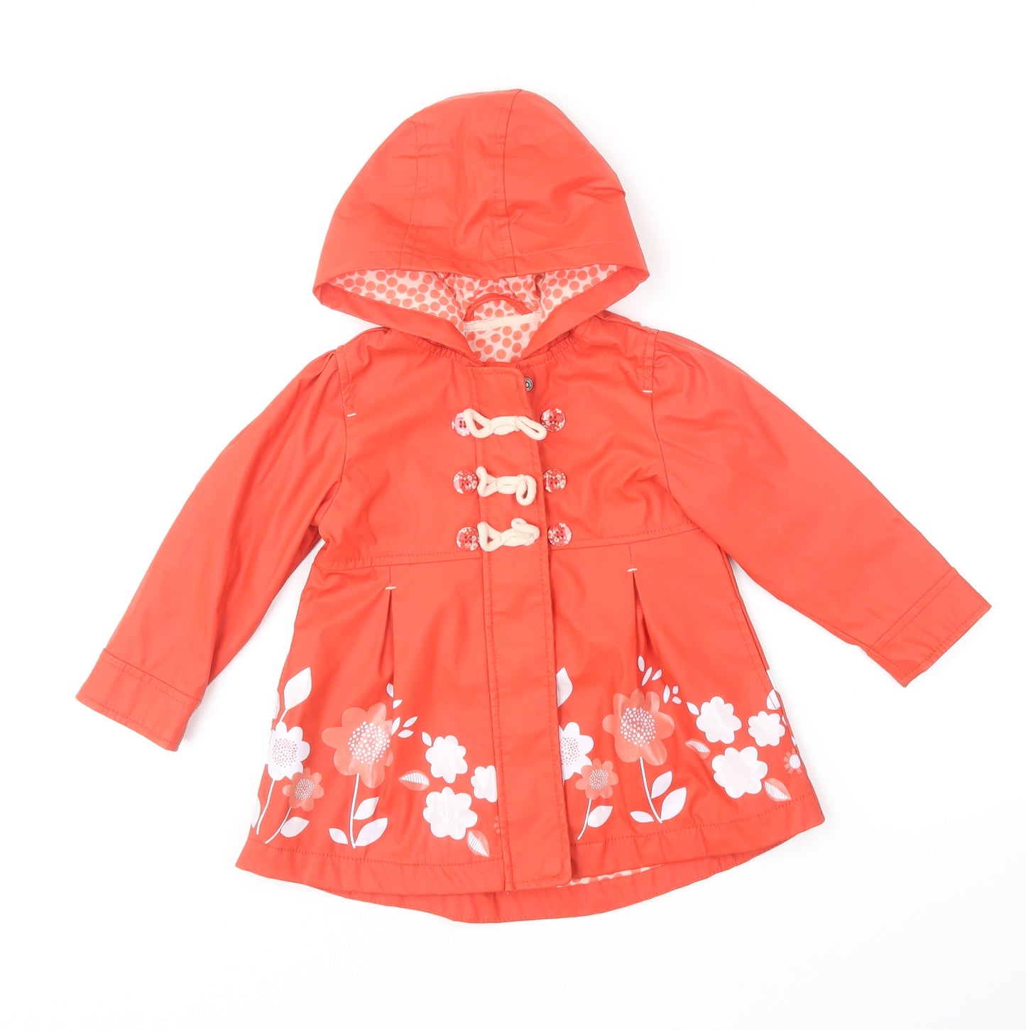 Preworn Baby Red Rain Coat Coat Size 24 Months Button