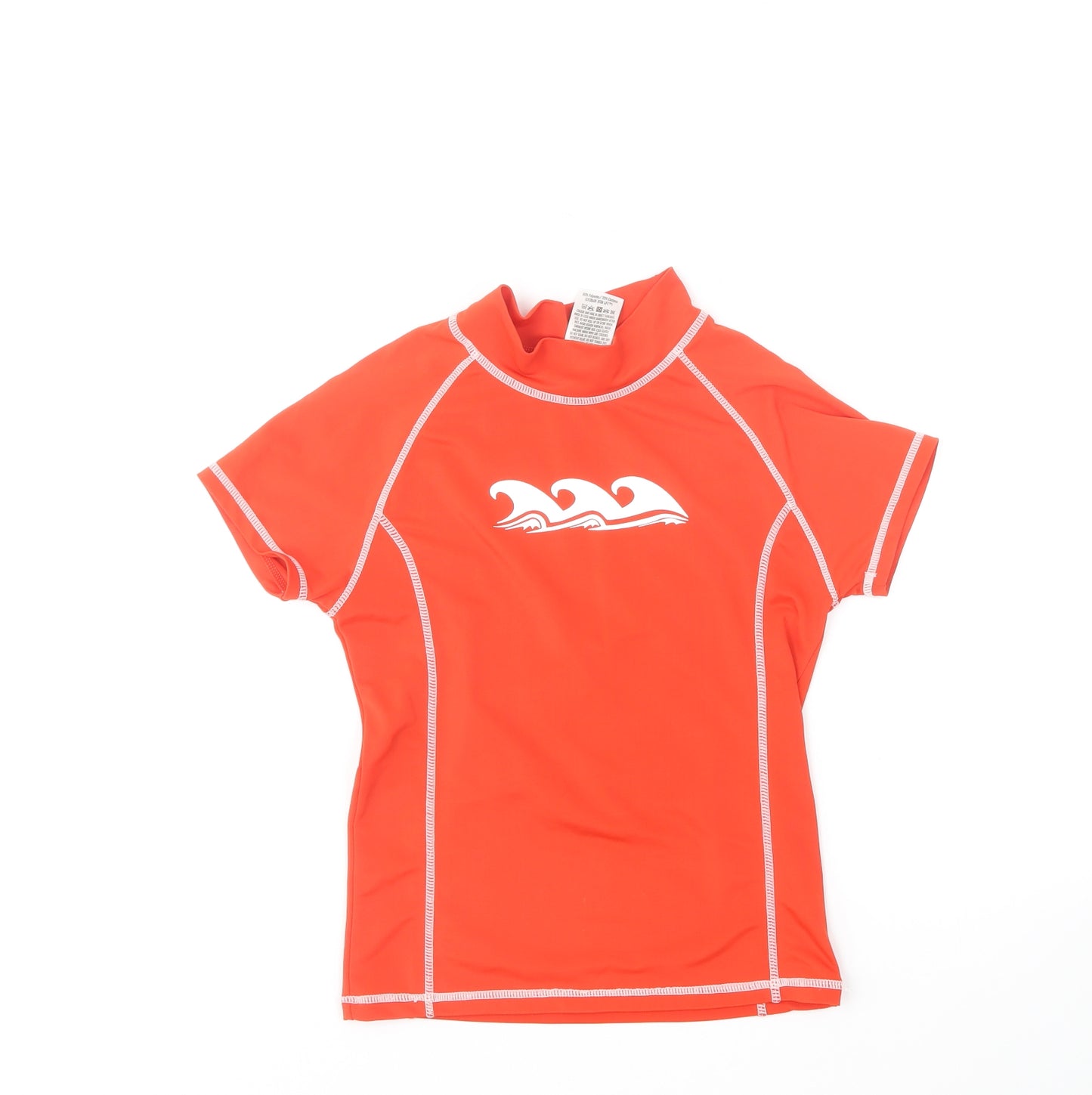 Crane Boys Red Polyester Basic T-Shirt Size 7-8 Years Round Neck - Swim top