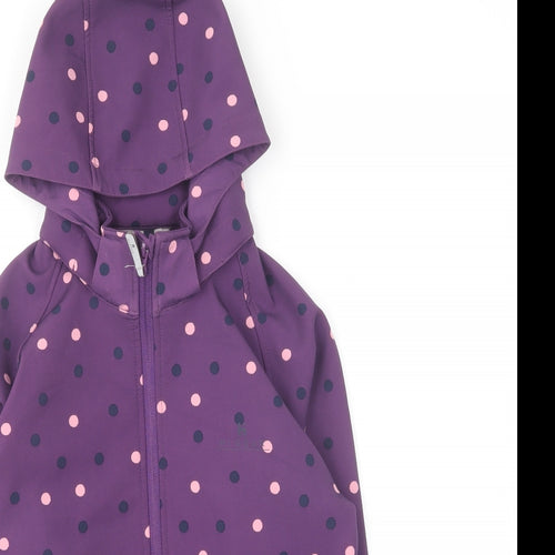 Hi Gear Girls Purple Polka Dot Jacket Size 11-12 Years Zip