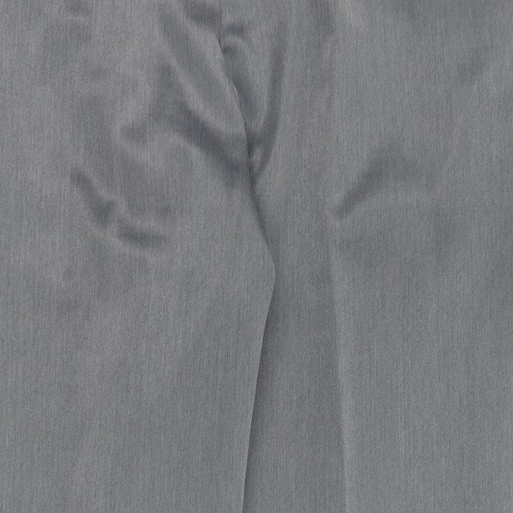 Farah Mens Grey Polyester Trousers Size 42 in L33 in Regular Zip