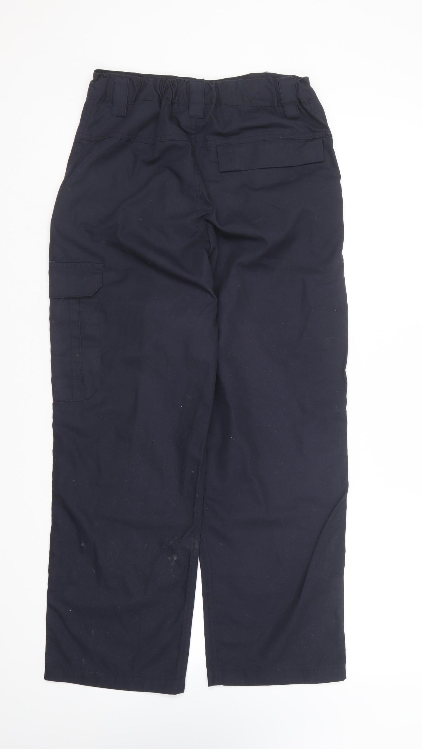 David Luke Boys Blue Cotton Cargo Trousers Size 11-12 Years Regular Button