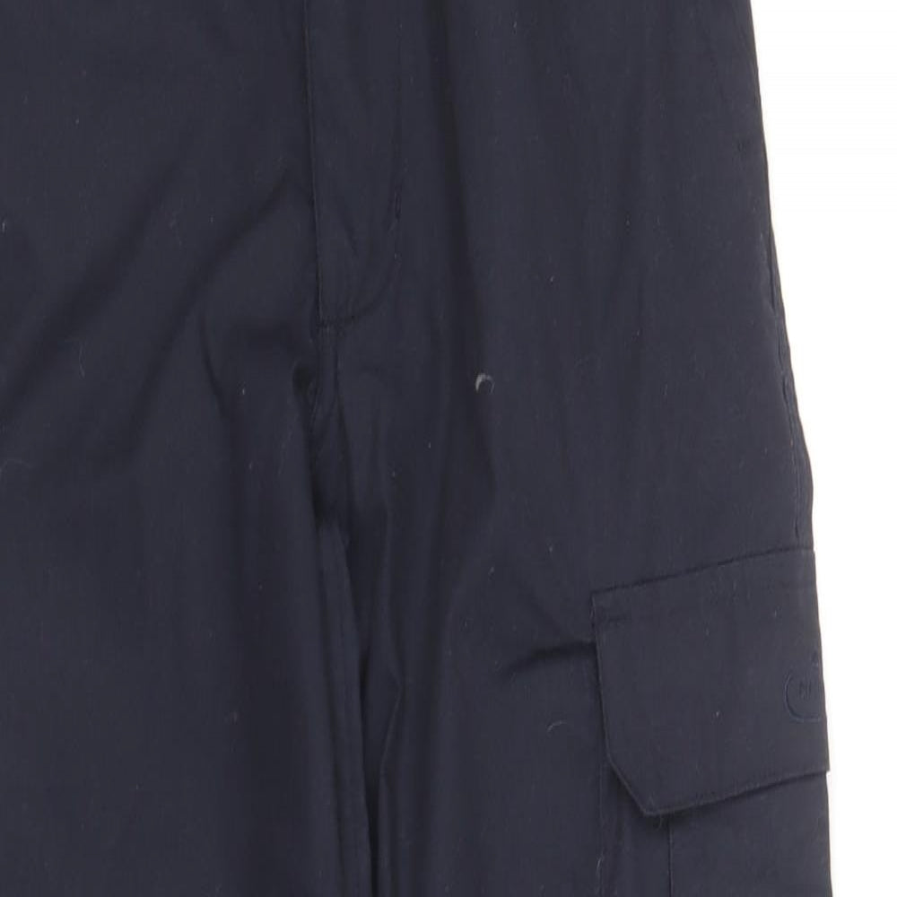David Luke Boys Blue Cotton Cargo Trousers Size 11-12 Years Regular Button