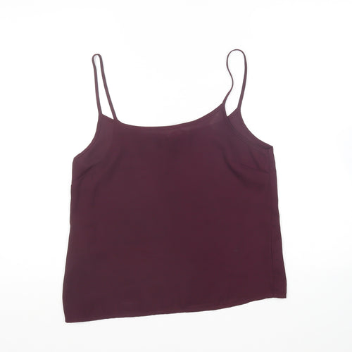 New Look Womens Purple Polyester Camisole T-Shirt Size 10 Round Neck