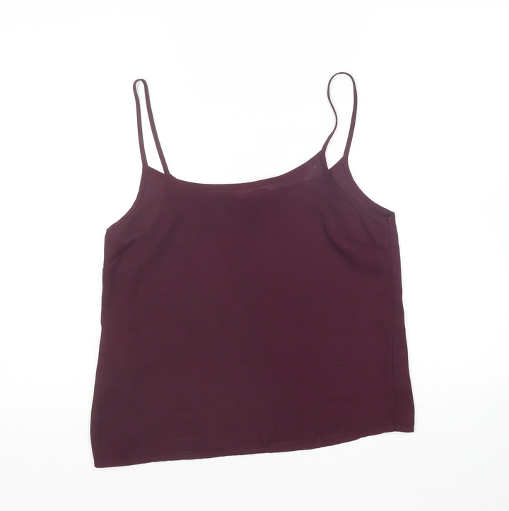 New Look Womens Purple Polyester Camisole T-Shirt Size 10 Round Neck