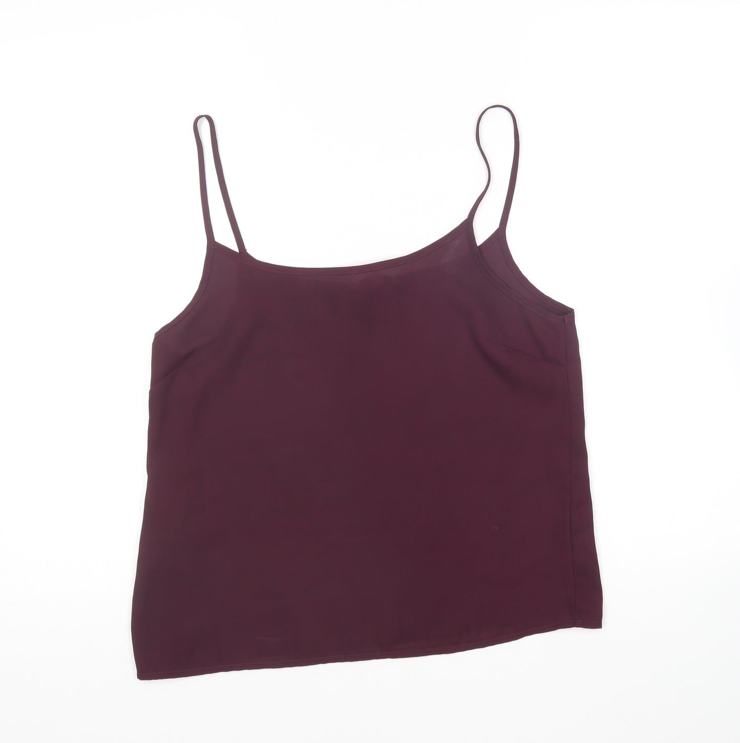New Look Womens Purple Polyester Camisole T-Shirt Size 10 Round Neck