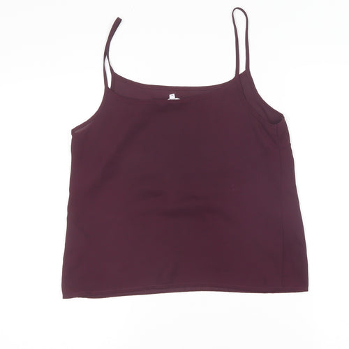 New Look Womens Purple Polyester Camisole T-Shirt Size 10 Round Neck