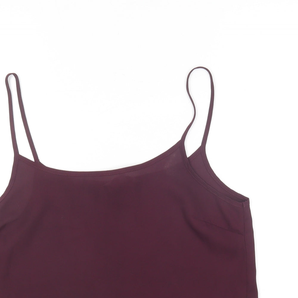 New Look Womens Purple Polyester Camisole T-Shirt Size 10 Round Neck
