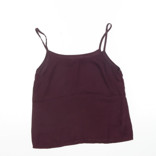 New Look Womens Purple Polyester Camisole Blouse Size 6 Boat Neck