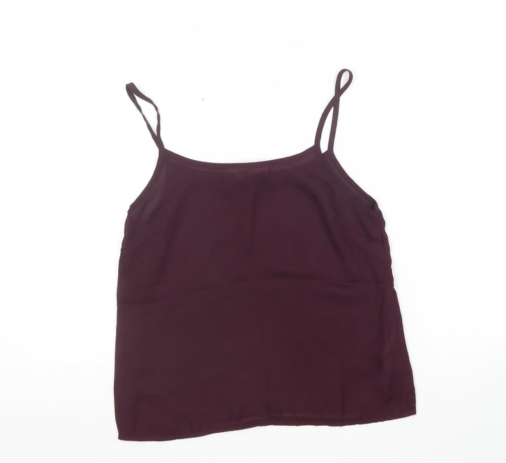 New Look Womens Purple Polyester Camisole Blouse Size 6 Boat Neck