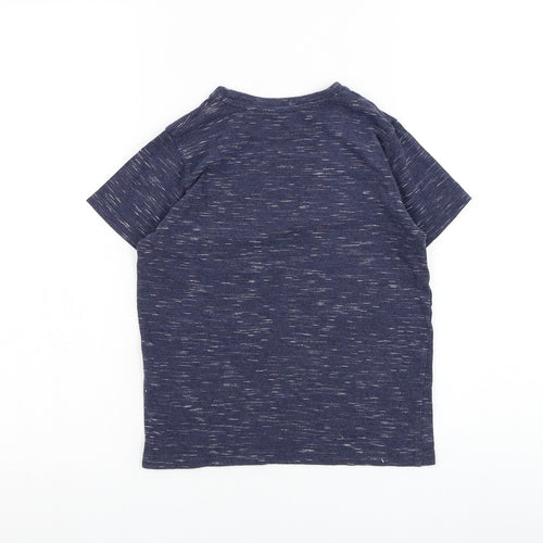 Primark Boys Blue Cotton Basic T-Shirt Size 7-8 Years Round Neck Pullover