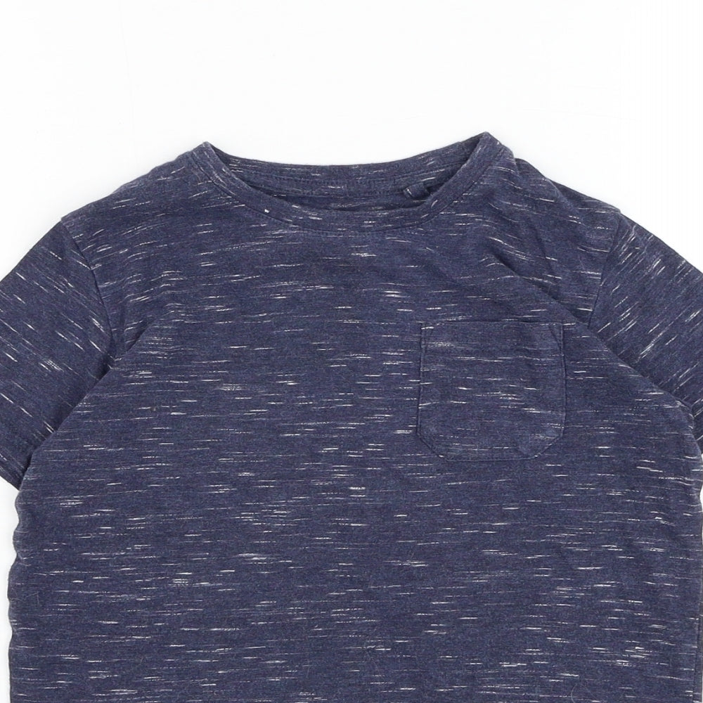 Primark Boys Blue Cotton Basic T-Shirt Size 7-8 Years Round Neck Pullover