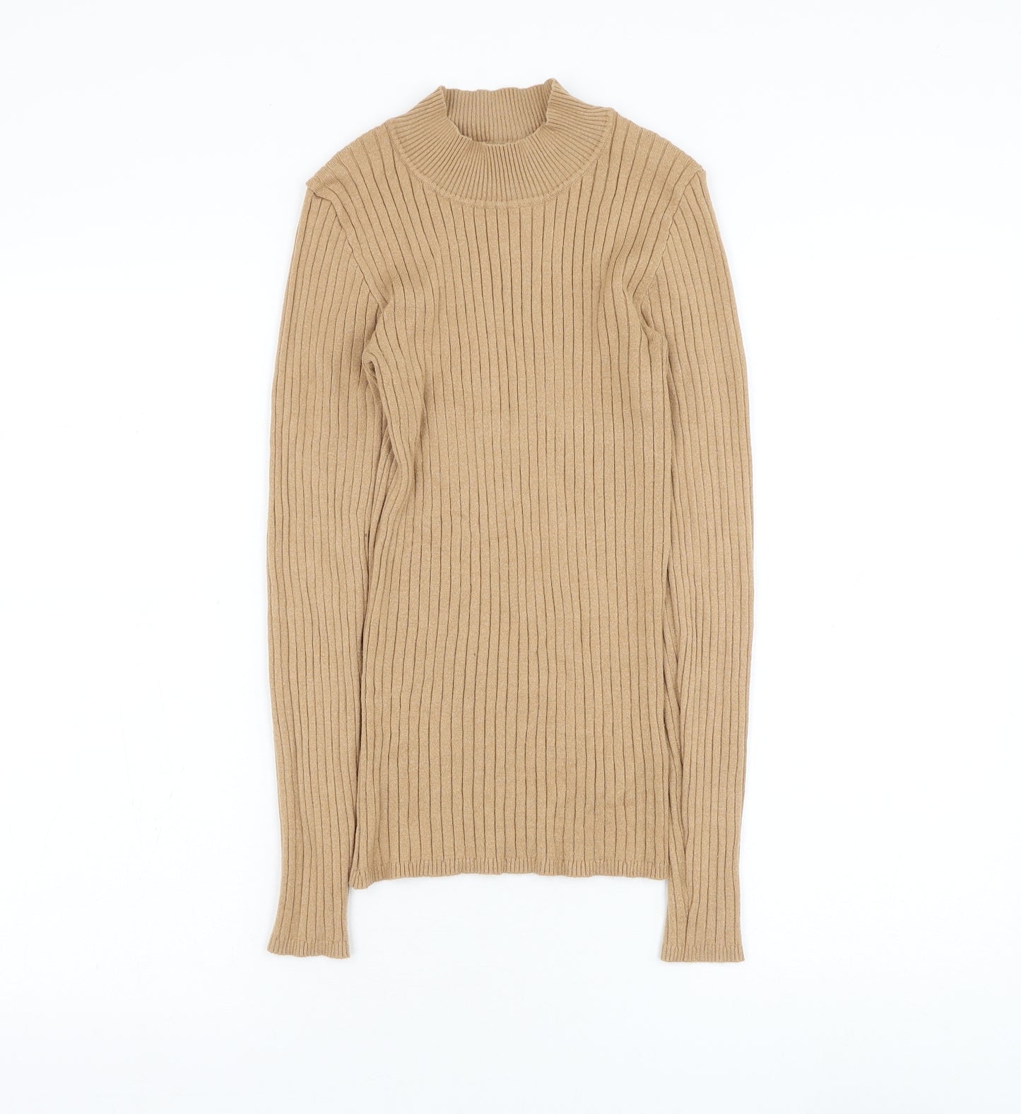 Primark Womens Brown Mock Neck Viscose Pullover Jumper Size 10
