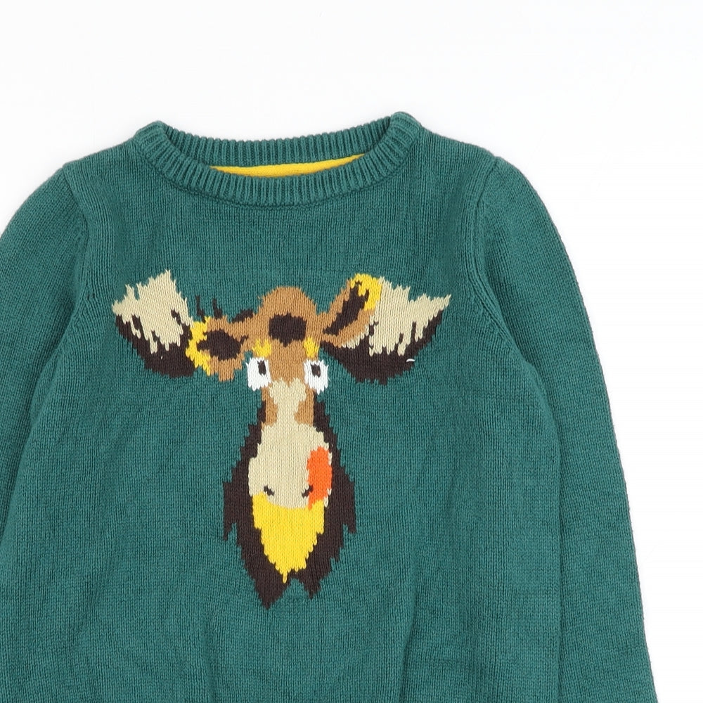 Mountain Warehouse Boys Green Round Neck Cotton Pullover Jumper Size 9-10 Years Pullover - Moose